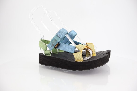 Teva Womens Midform Universal Sandal Size 6 Blue Green Yellow Strappy Ajustable - Picture 1 of 11